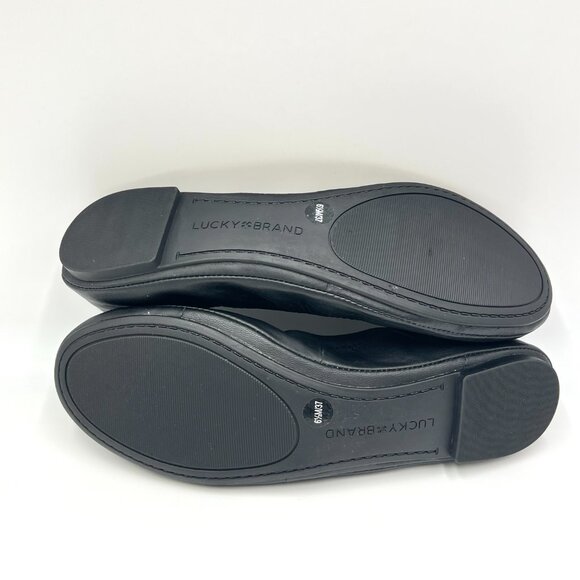 Lucky‎ Brand Womens Size 6.5 Emmie Black Leather Ballet Flats Shoes - Picture 6 of 9